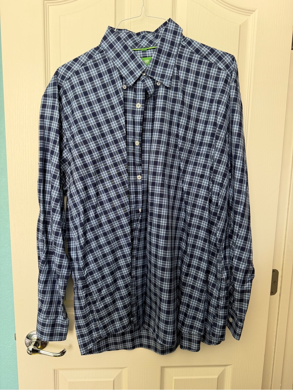 Forsyth of Canada Blue Plaid Button-Down Dress Shirt